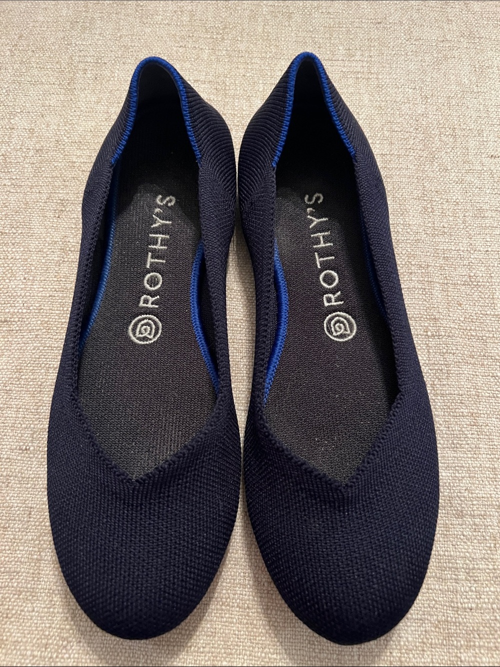 Rothy's Navy Knit Women's Slip-On Ballet Flats Sz 8